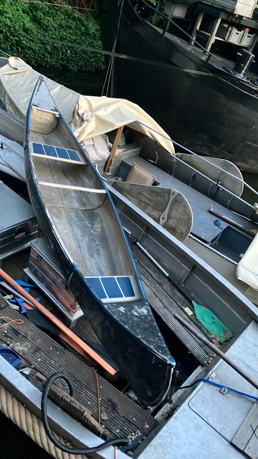 Linder aluminium kano, Watersport en Boten, Kano's, Ophalen, Gebruikt, Twee personen, Canadese kano of Open kano