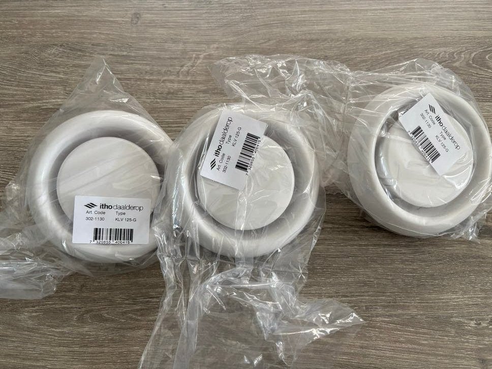 Itho Daalderop ventilatie roosters (KLV 125-G), Witgoed en Apparatuur, Afzuigkappen, Ophalen of Verzenden, Nieuw, Inbouw, Overige typen