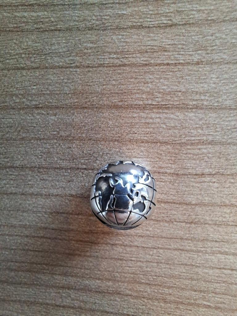 Pandora clip bedel wereld, Ophalen of Verzenden, Zo goed als nieuw, Zilver, Pandora