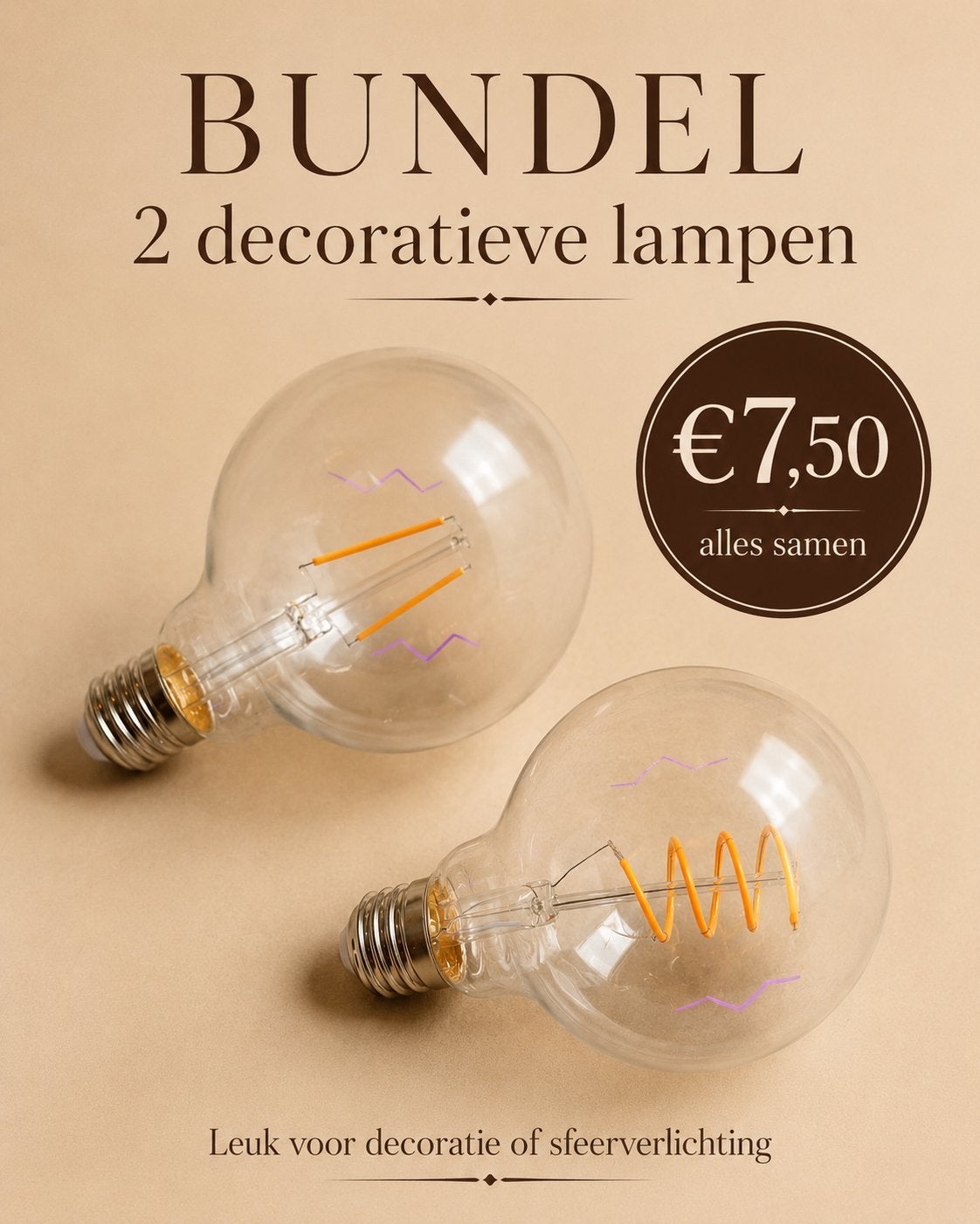 Bundel: 2 decoratieve lampen - sfeervolle verlichting, Ophalen of Verzenden, Zo goed als nieuw