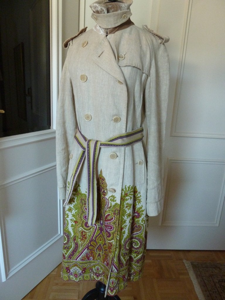 Etro iconische zuiver linnen zomer jas, mt. 44 IT = 38/40 NL, Maat 38/40 (M), Zo goed als nieuw, ETRO MILANO, Meerkleurig