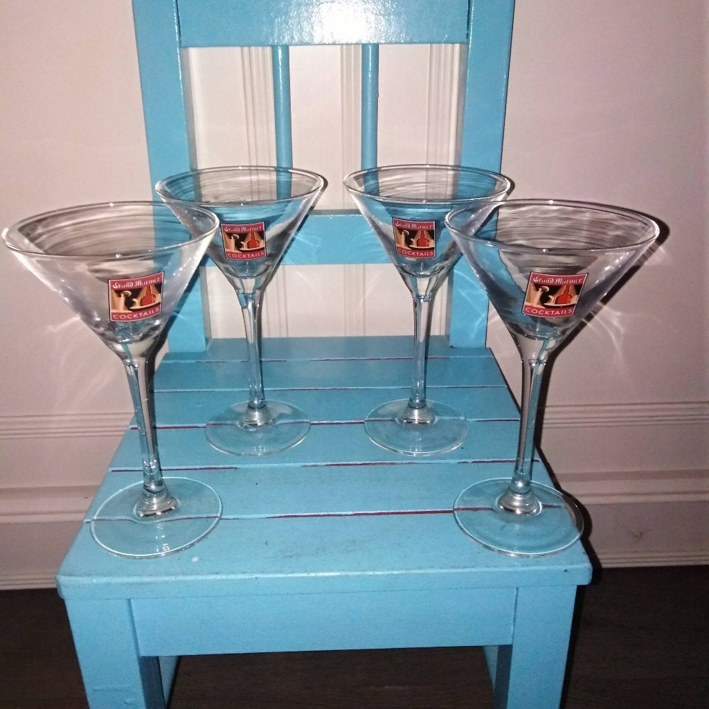 Grand Marnier cocktail glazen set van 4 stuks, Ophalen, Glas of Glazen, Overige stijlen, Glas