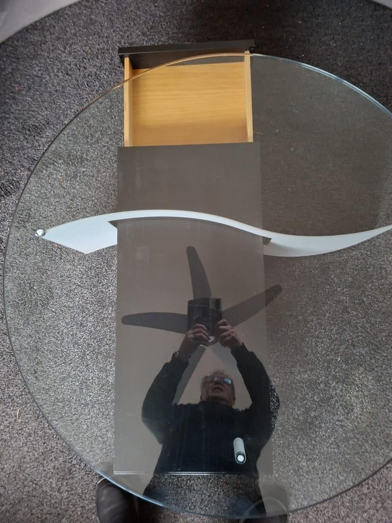 Salontafel met glazen blad, Ophalen of Verzenden