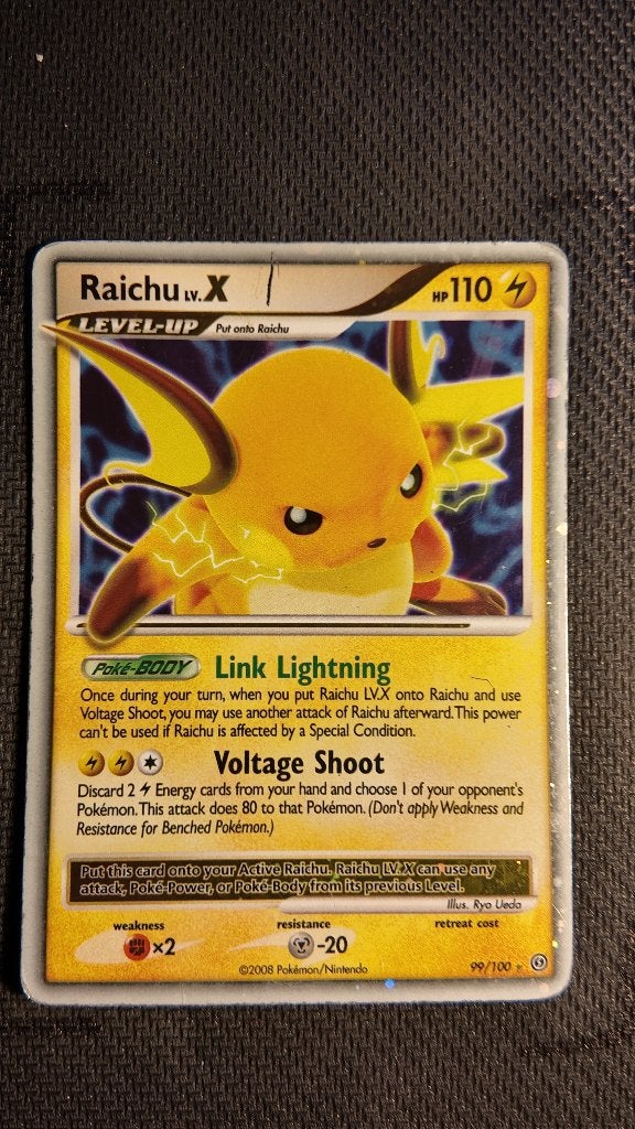 Raichu LV.X 99 Stormfront | Pokemon kaart, Ophalen, Losse kaart, Foil