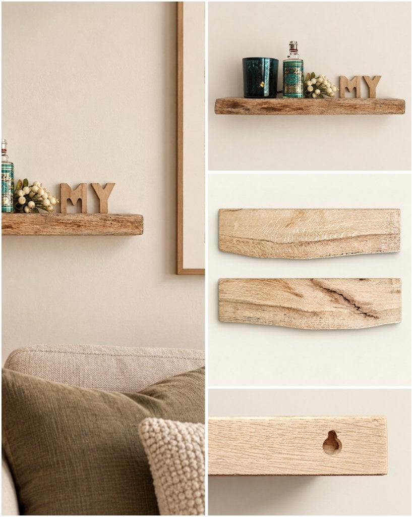 Wandplank eikenhout zwevend decoratief schap 38cm #328, Houtatelier M.Y., Info@myhoutatelier.nl, Nieuw, Ophalen of Verzenden