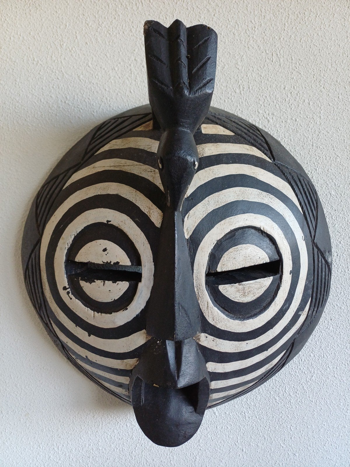 Decoratief Afrikaans masker, handgesneden hout, Afrika, Masker, Zwart, Gesneden