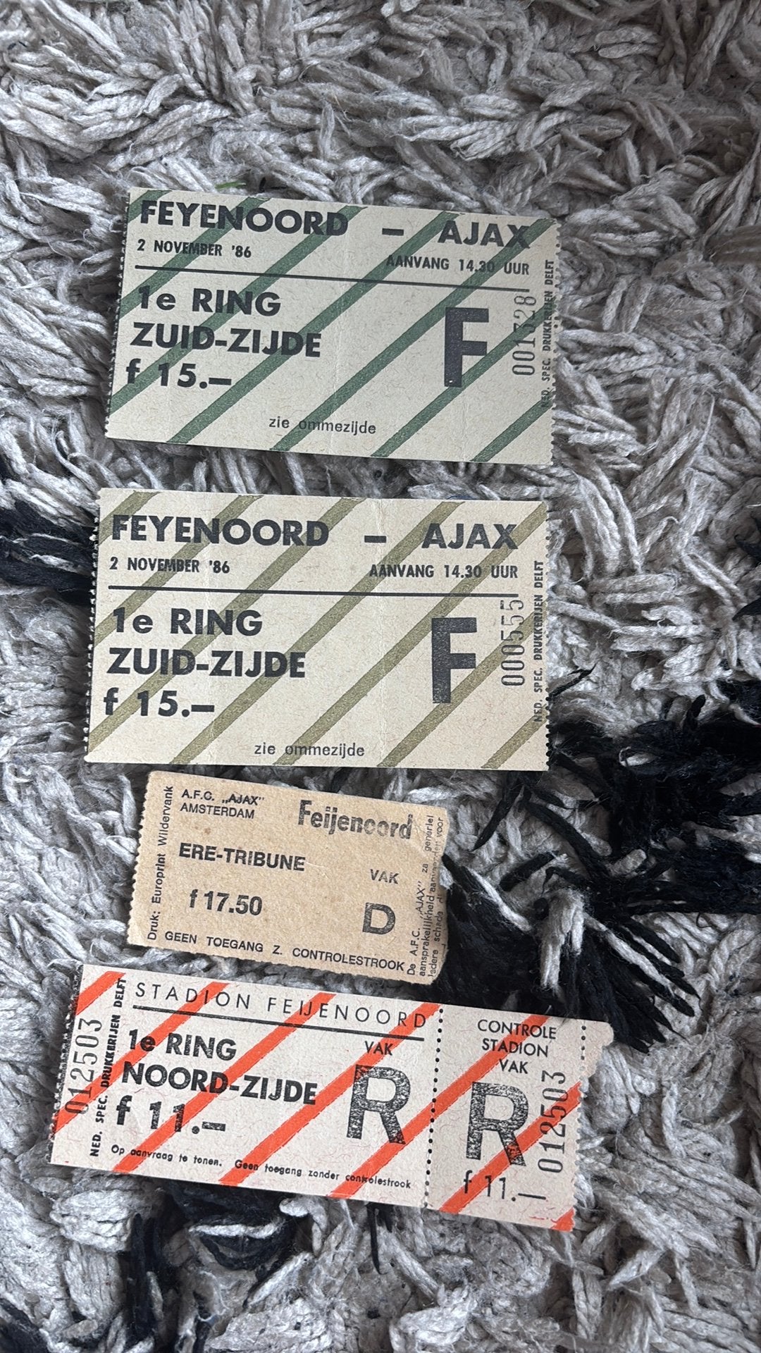 Oud stadionticket feyenoord ajax oa 1986, Ophalen of Verzenden, Zo goed als nieuw, Ajax