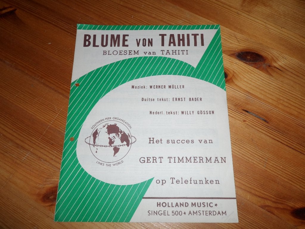 Blume van tahiti - werner muller - gert timmerman, Gebruikt, Gitaar, Ophalen of Verzenden, Artiest of Componist