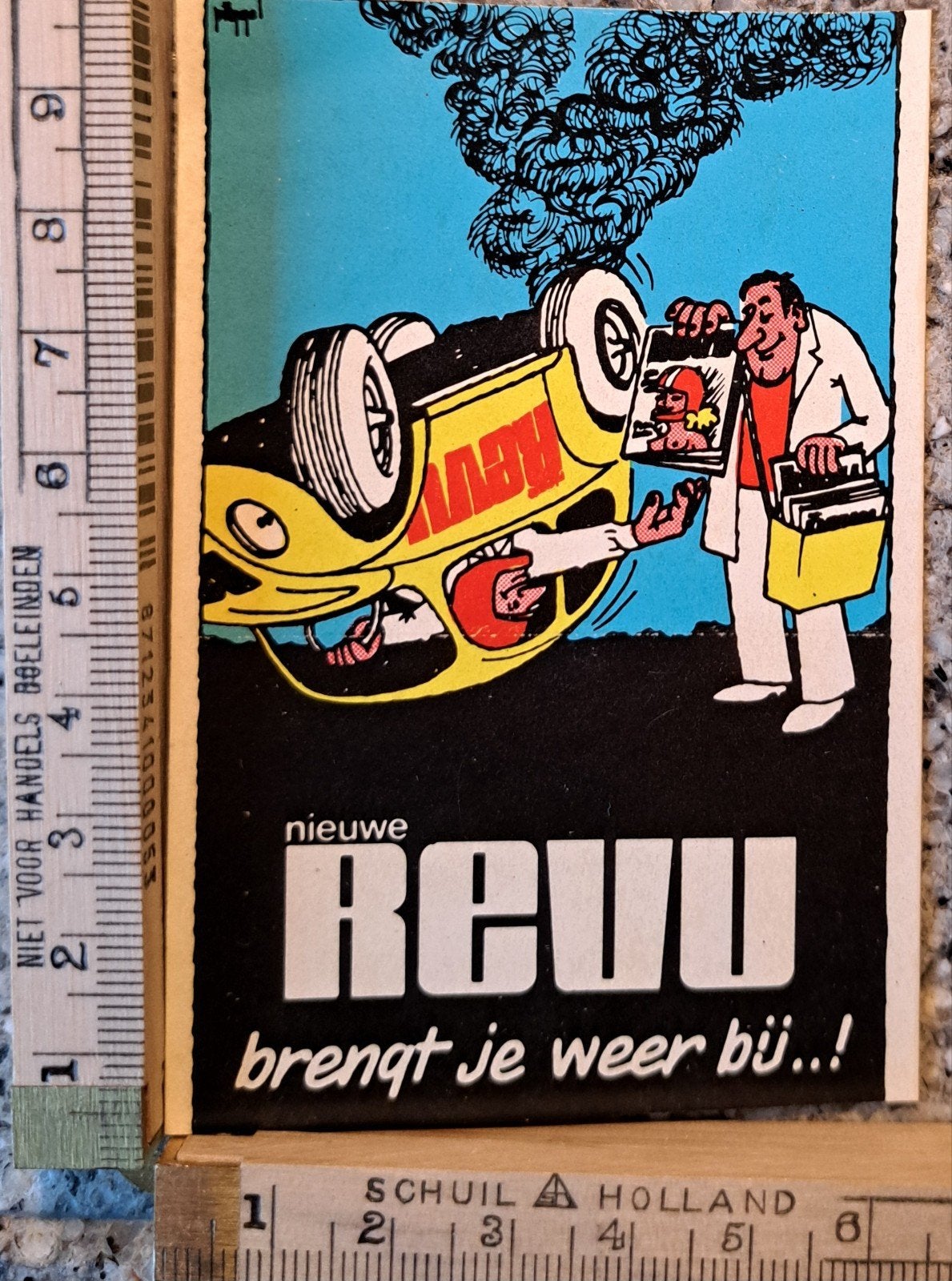 Vintage sticker  Volkswagen kever nieuwe Revu strip, Verzamelen, Stickers, Ophalen of Verzenden, Zo goed als nieuw