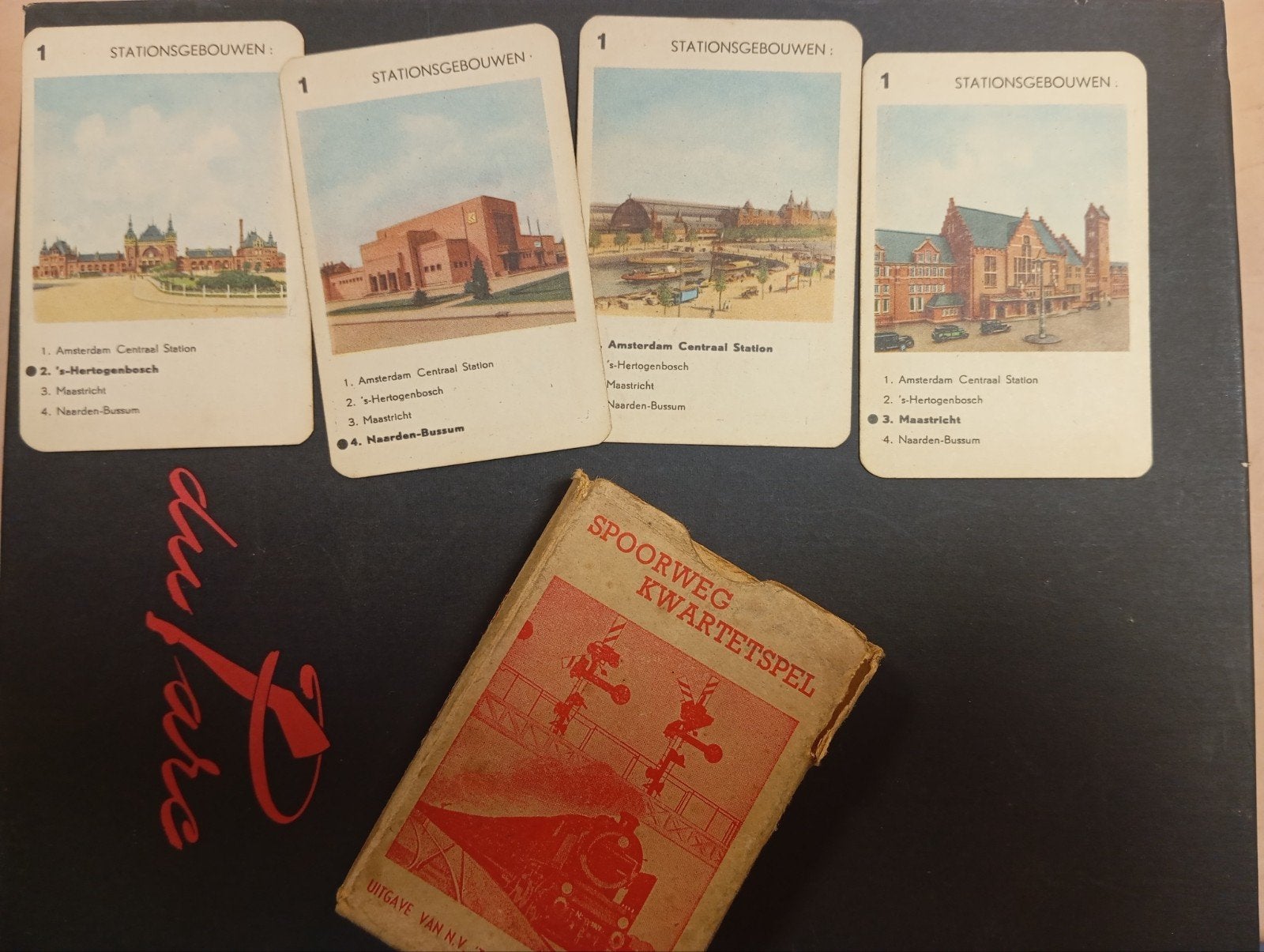 Spoorweg Kwartetspel compleet vintage t Raedthuys Amsterd, Ophalen of Verzenden, Gebruikt, Overige typen