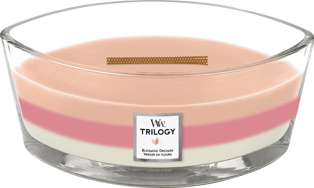 Woodwick Trilogy Blooming Orchard 453 gram Ellipse, Meerkleurig, Woodwick, 8 cm, Nieuw