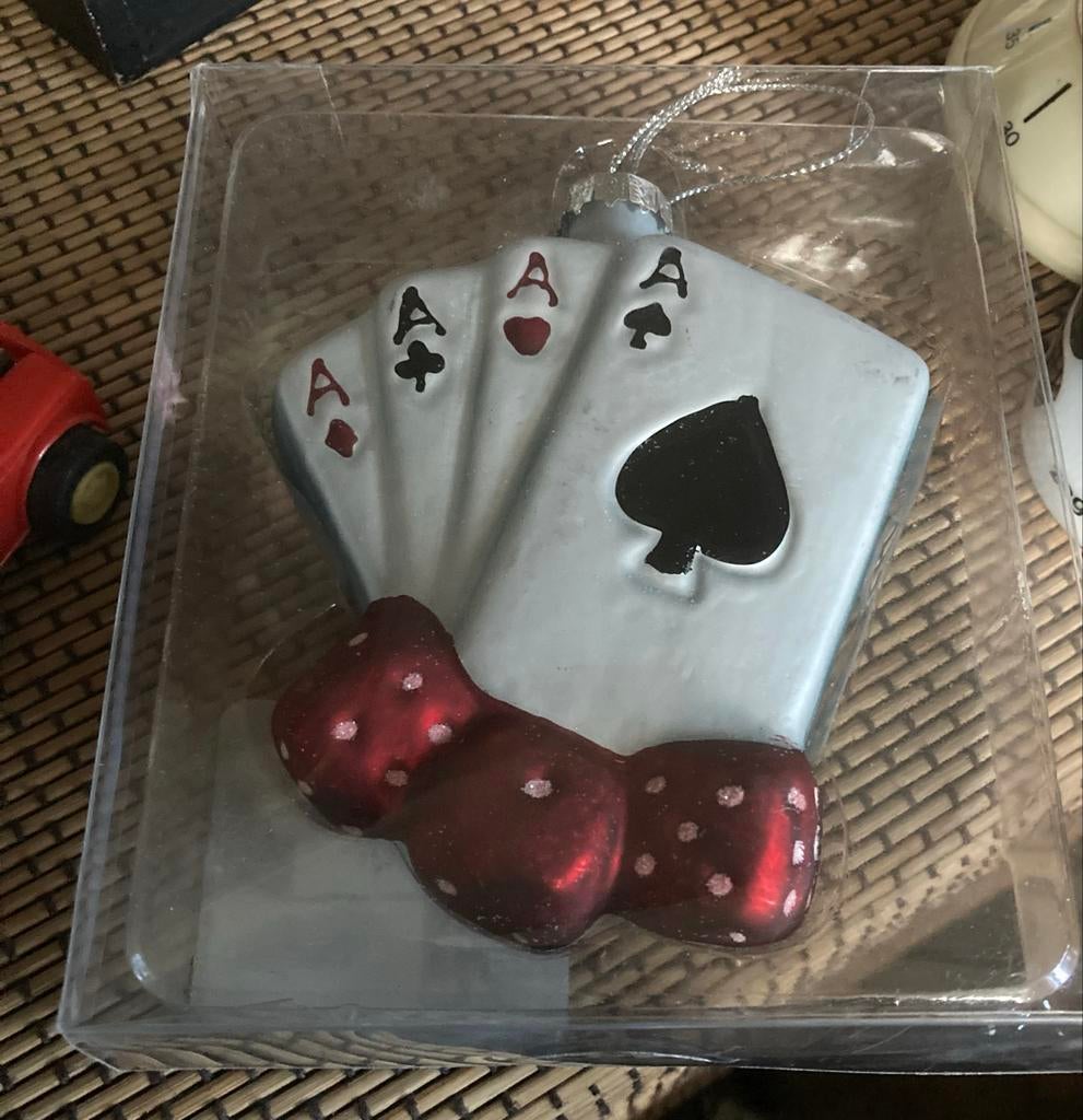 Kersthanger Pokerkaarten- zgan in verpakking, Diversen, Kerst, Nieuw, Ophalen of Verzenden