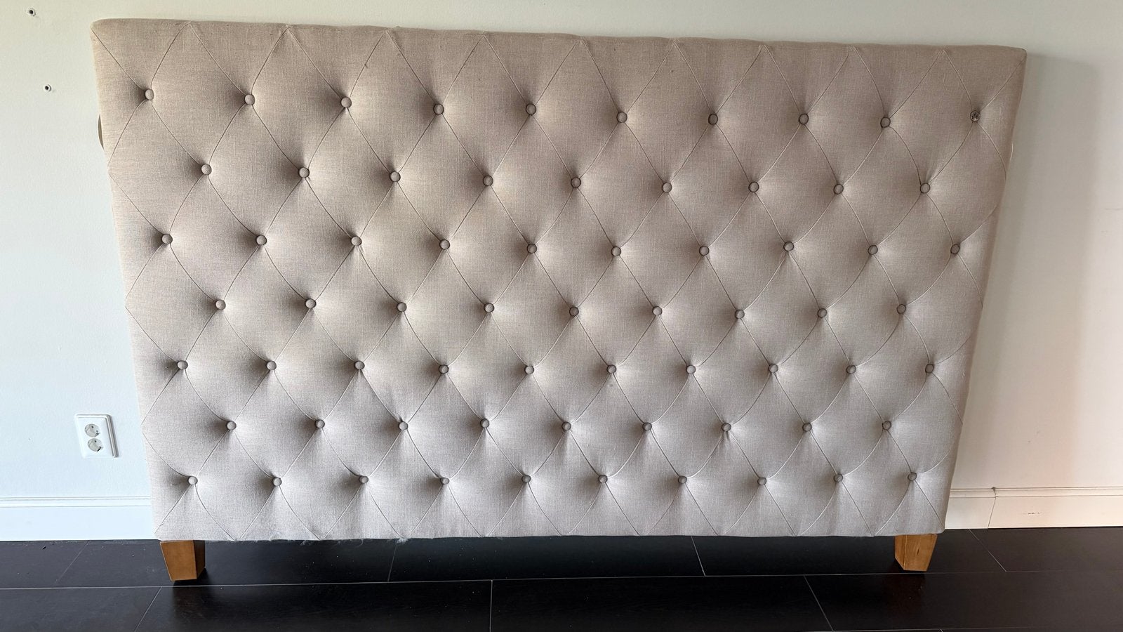 Riviera Maison Hoofdbord Tweepersoonsbed Flax Beige, Ophalen, Beige, Tweepersoons, Zo goed als nieuw