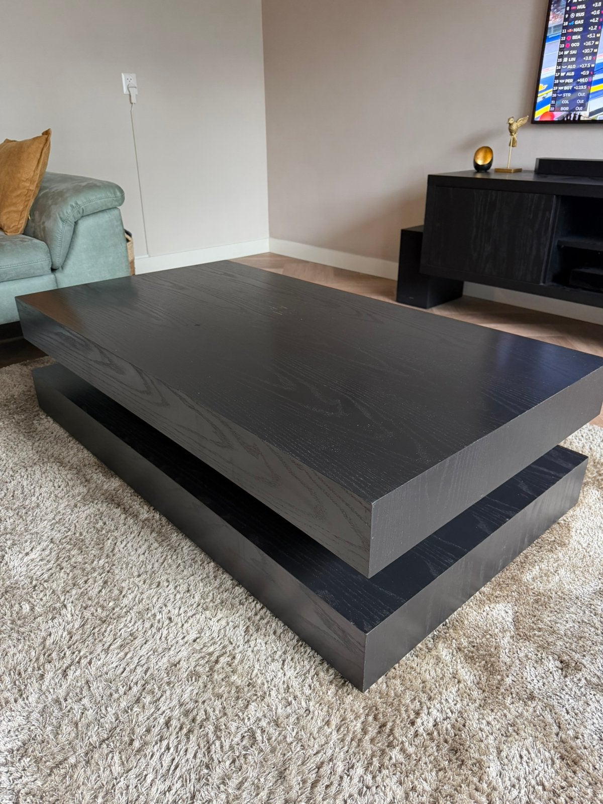 Salontafel Bink Zwart Eiken Fineer, Ophalen, Gebruikt, 50 tot 100 cm, 100 tot 150 cm
