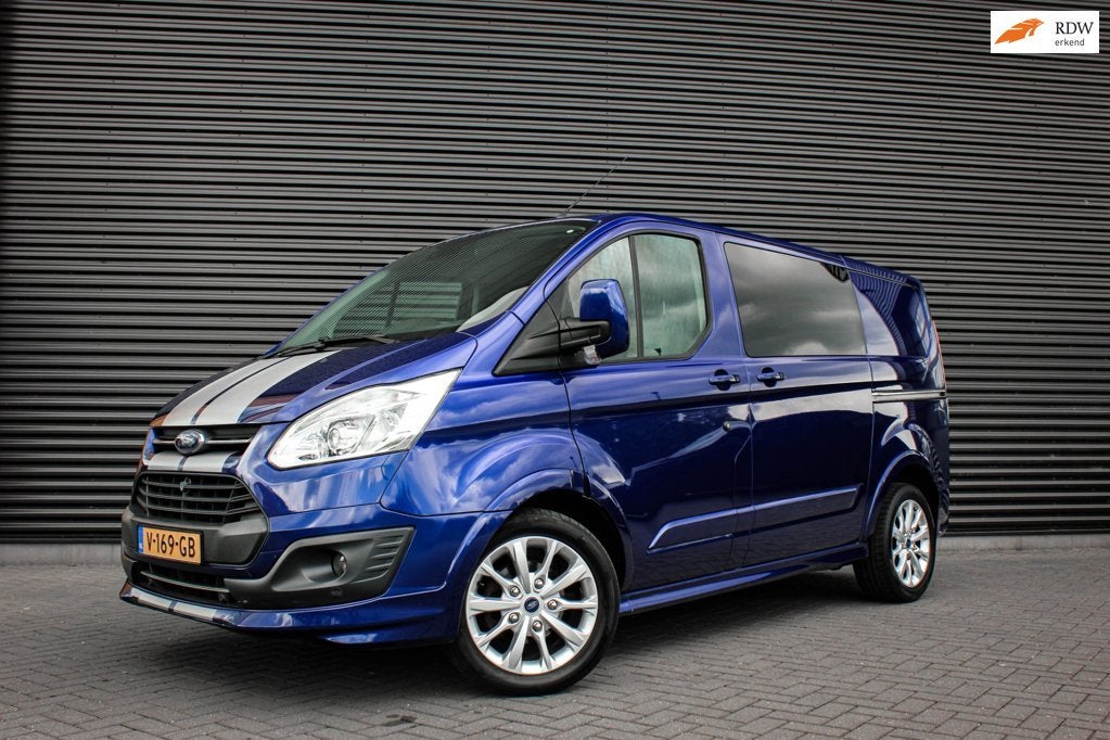 Ford Transit Custom 290 2.0 L1H1 Sport DC | DUBBELE CABINE|, Voorwielaandrijving, 15 km/l, 4 cilinders, Blauw