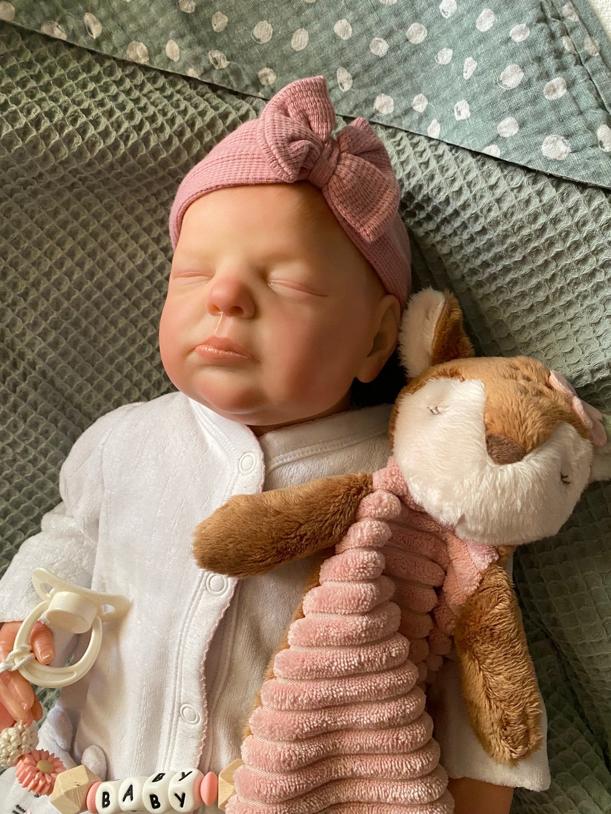 Uniek Reborn baby meisje slapend, Verzamelen, Ophalen of Verzenden, Zo goed als nieuw, Babypop