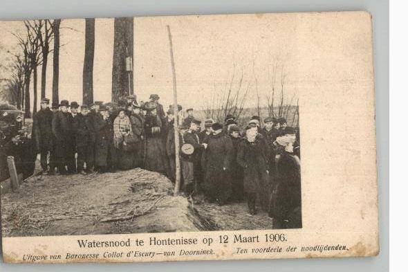 Watersnood te Hontenisse 12 maart 1906 2 kaarten, Verzenden, Voor 1920, Ongelopen, Zeeland