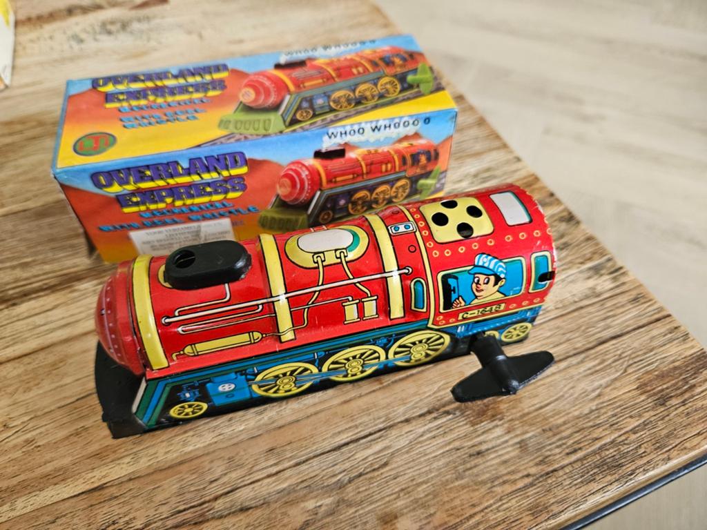 Vintage Opwind Trein - Overland Express (defect), Ophalen of Verzenden, Gebruikt, Locomotief, Overige merken