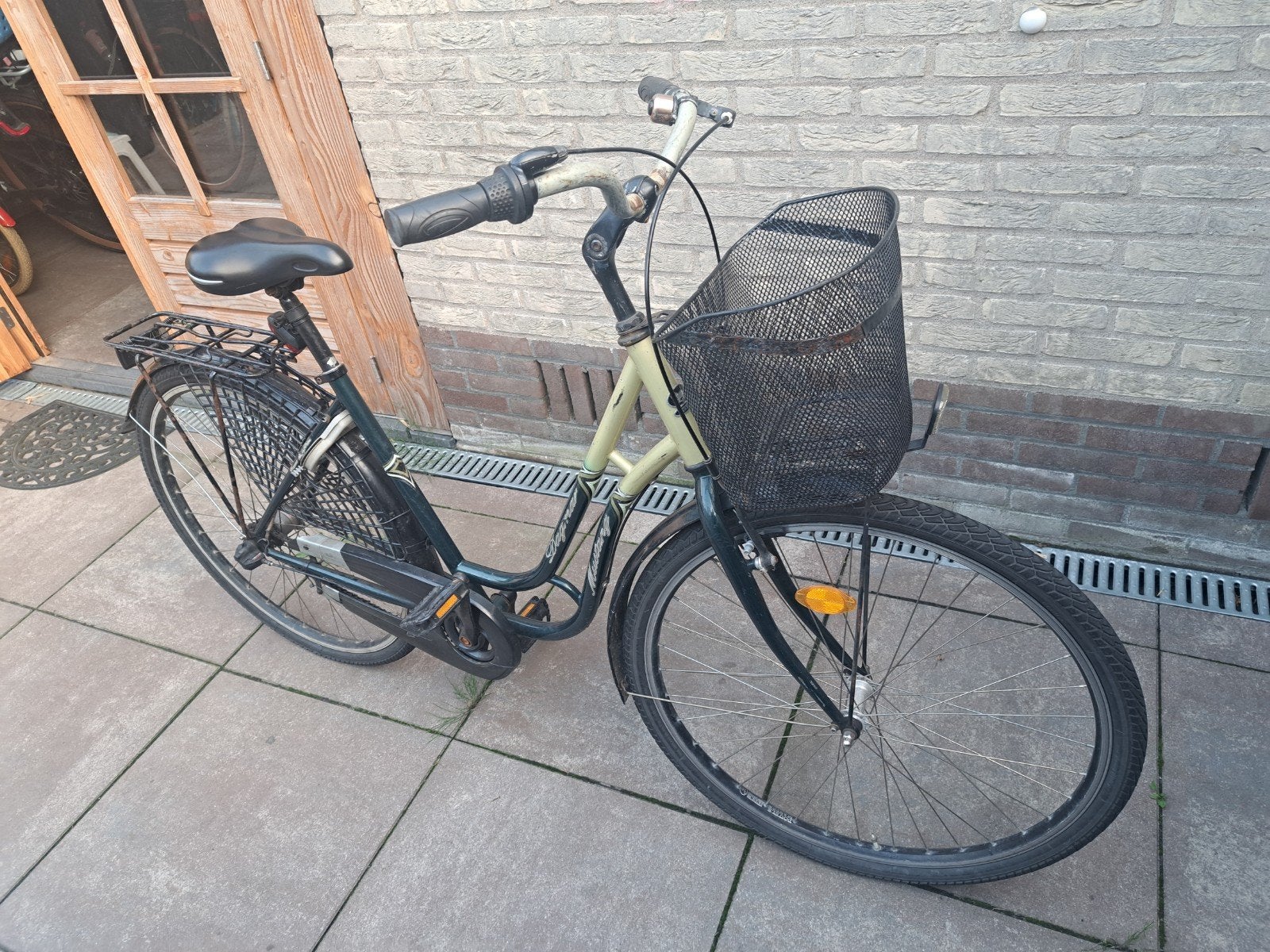 Damesfiets Mustang Dag-nar met mand en versnellingen, Gebruikt, Velgrem, Versnellingen, 50 tot 53 cm