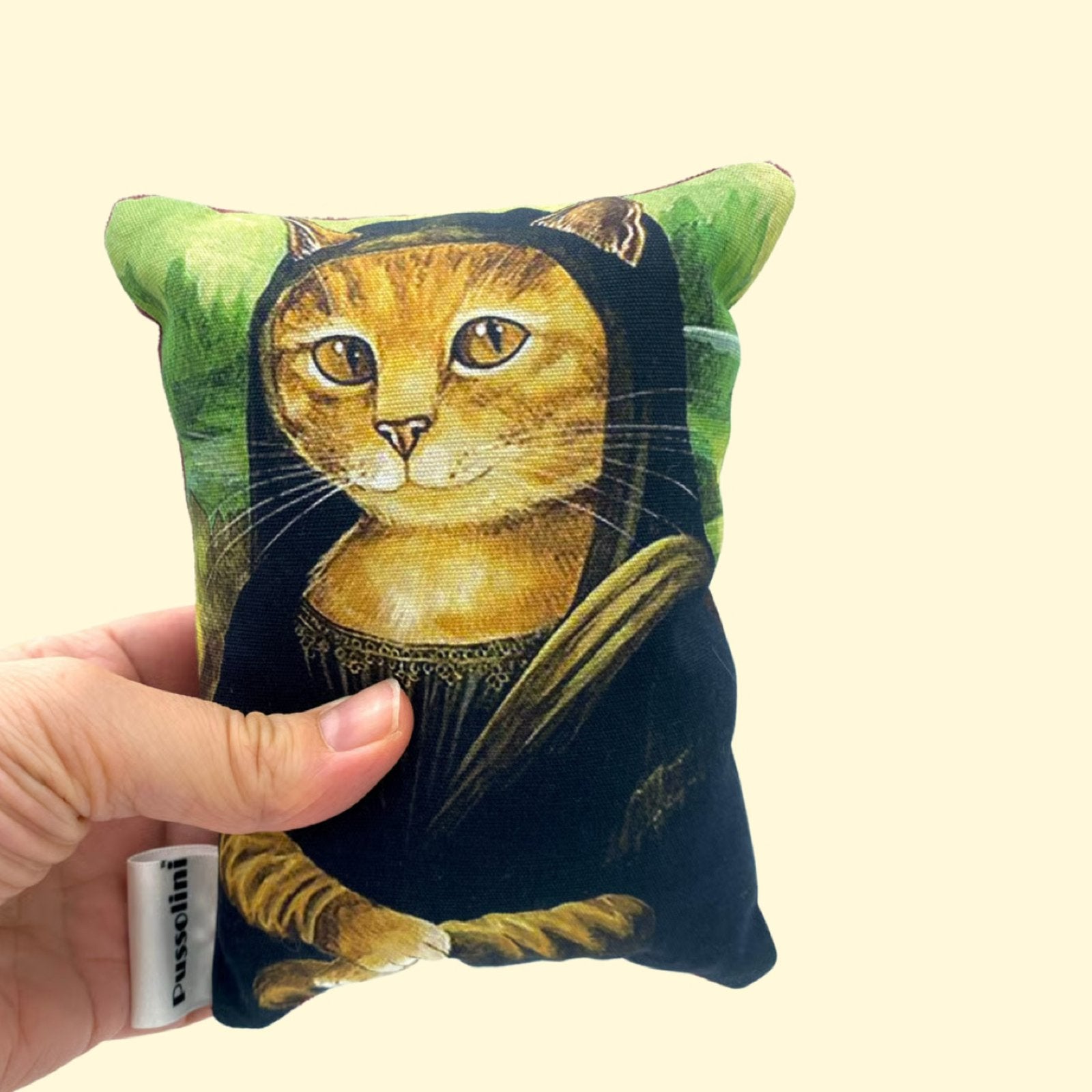 Handgemaakt eco kattenkussentje Mona Lisa, Dieren en Toebehoren, Ophalen of Verzenden, Nieuw, Kattenkruid
