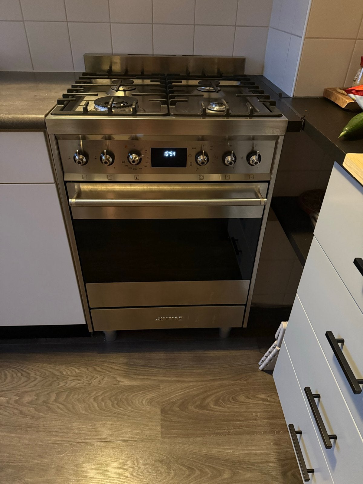 Smeg Fornuis met Gas Kookplaat en Oven, Witgoed en Apparatuur, Fornuizen, Ophalen, Gebruikt, Hete lucht, 60 cm of meer