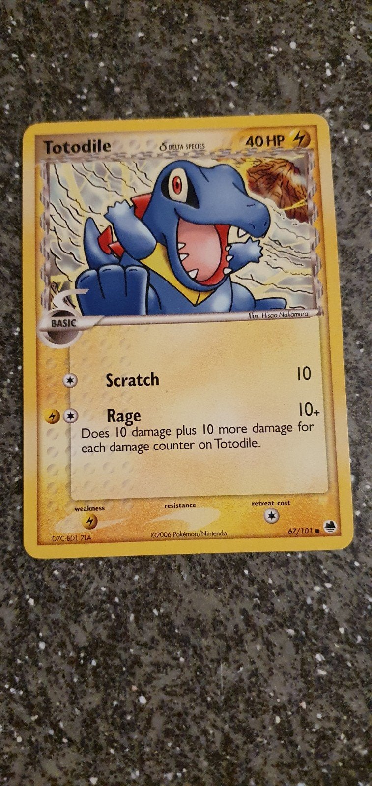 Totodile 67/101 EX Dragon Frontiers Pokémon Kaart, Ophalen of Verzenden, Gebruikt, Losse kaart