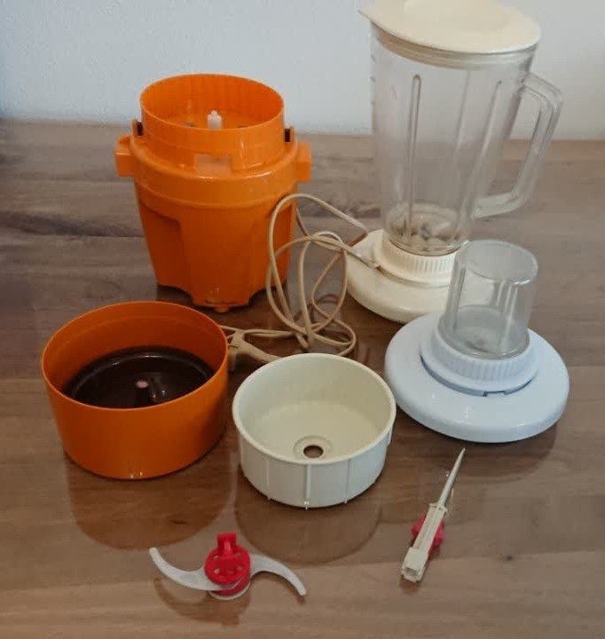 Moulinex Keukenmachine met Blender, Hakmolen en Mes, Witgoed en Apparatuur, 1 tot 2 liter, Ophalen of Verzenden, Gebruikt, 1 snelheid