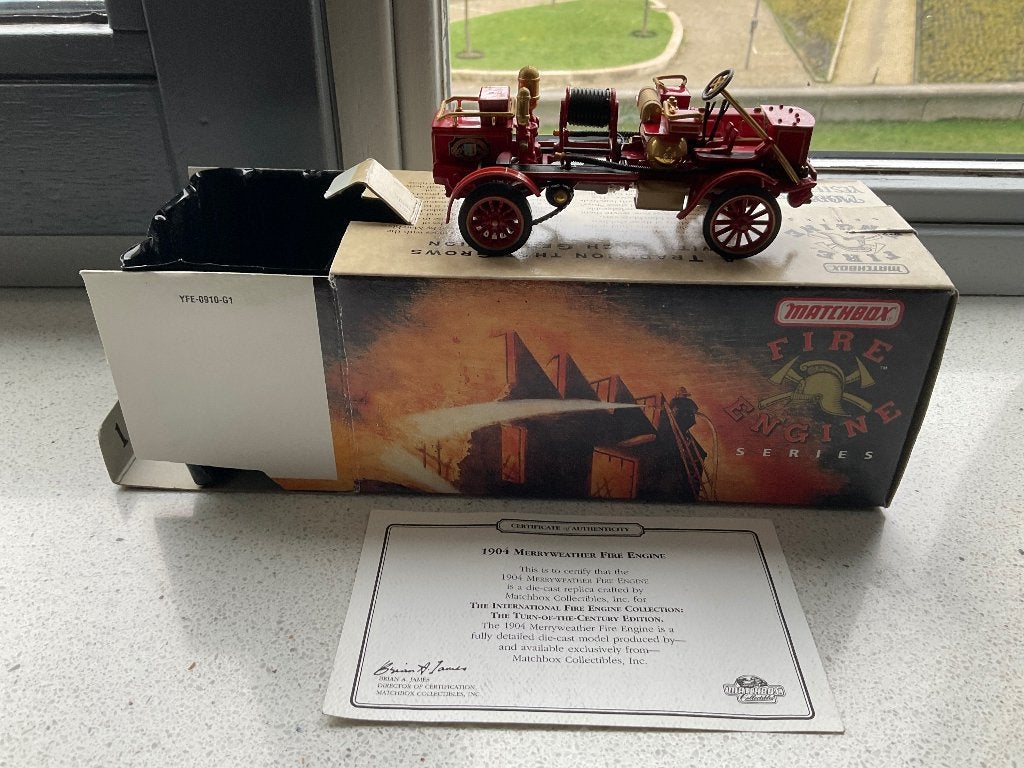 Matchbox Models of Yesteryear Merryweather Fire Engine m/b/c, Ophalen of Verzenden, Zo goed als nieuw, Bus of Vrachtwagen, Matchbox
