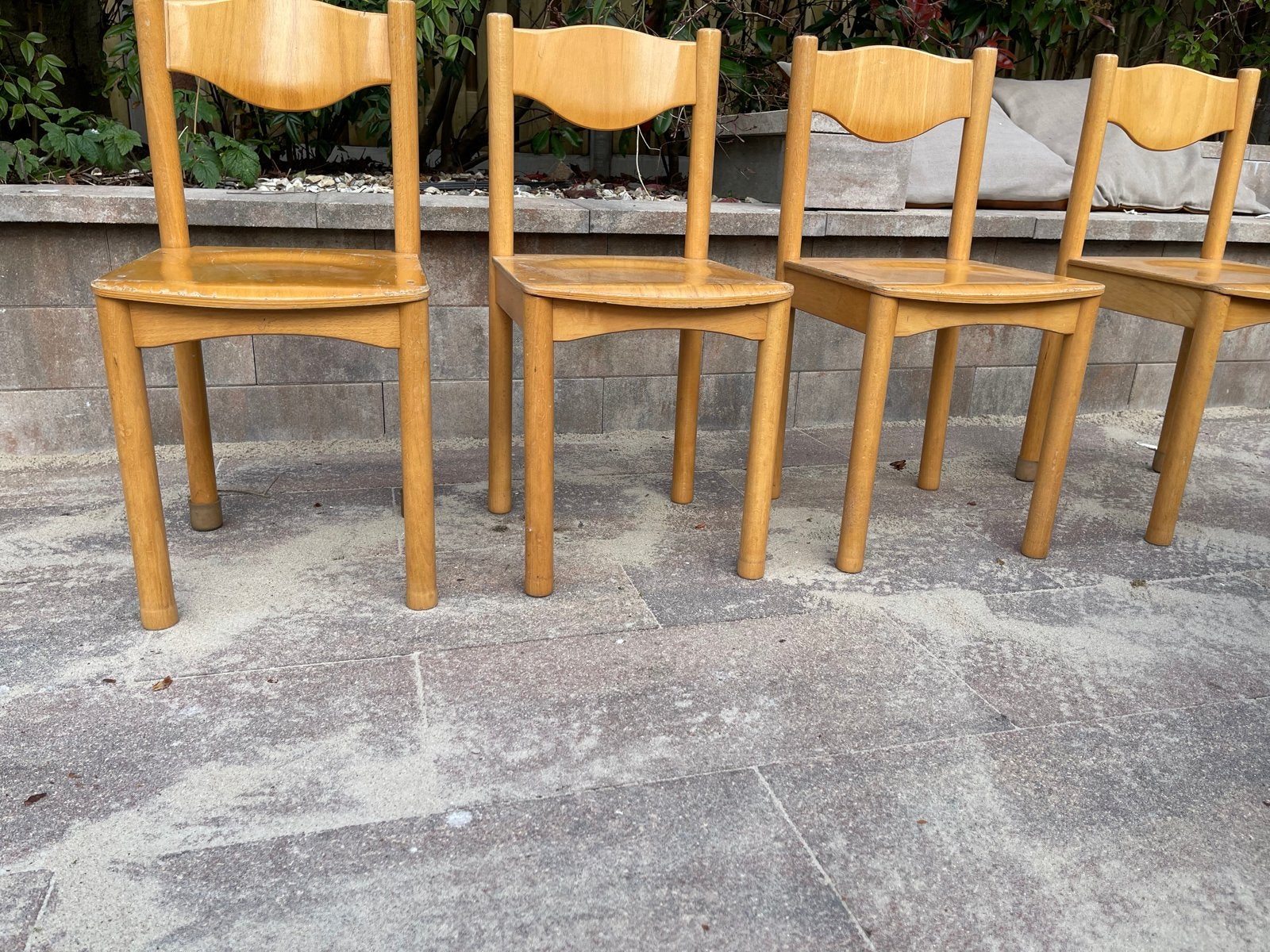 Set van 4 vintage houten stoelen, Ophalen