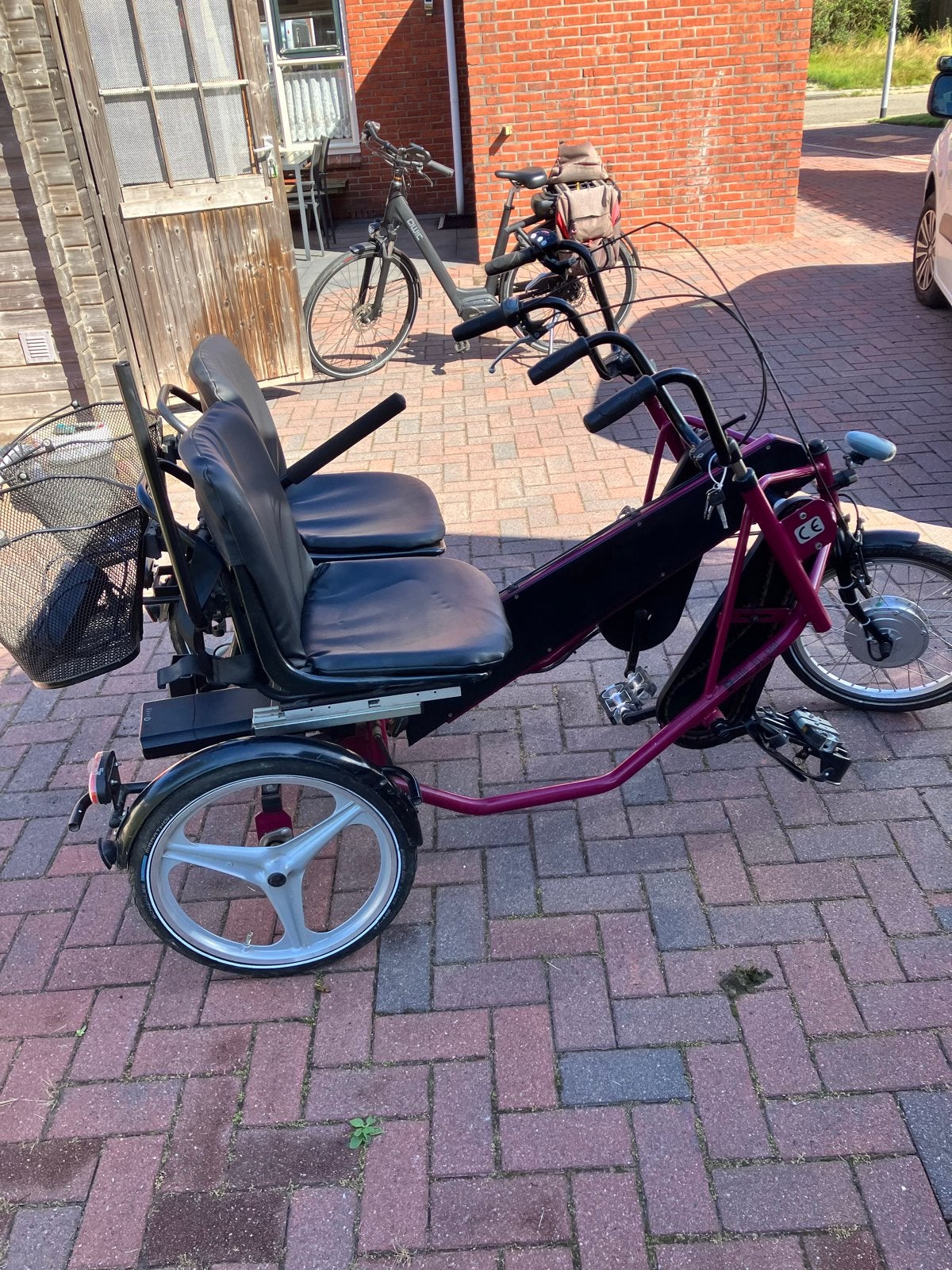 Side-by-side e-bike tandemfiets met  ondersteuning, Gebruikt, 51 tot 55 cm, 50 km per accu of meer, Ophalen