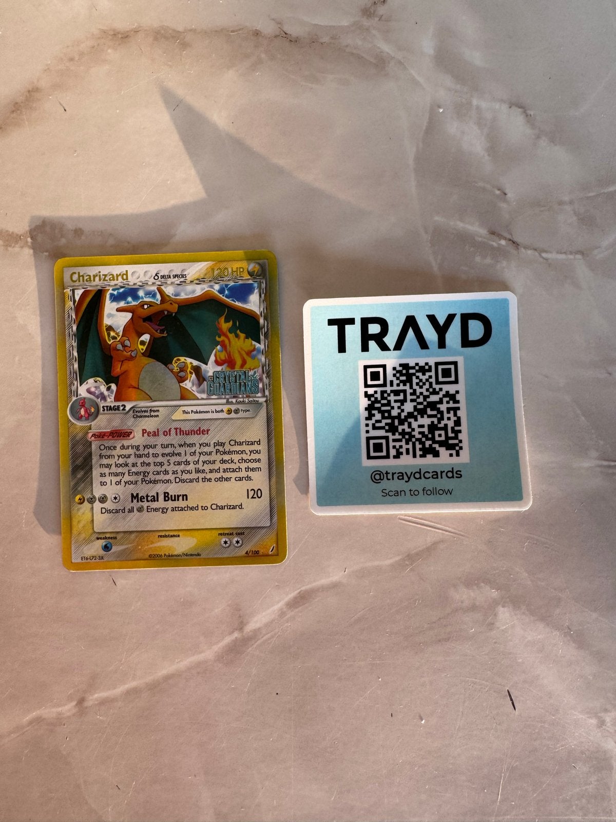 Pokémon Kaart Charizard Delta Species Crystal Guardians, Ophalen of Verzenden, Zo goed als nieuw, Losse kaart, Foil
