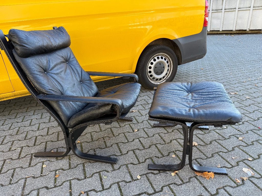 Ingmar Relling Sïesta chair met hocker Westnofa, Leer, Gebruikt, 75 tot 100 cm, Ophalen of Verzenden