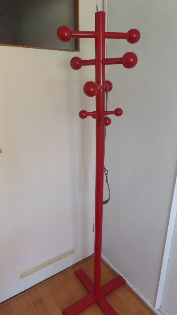 Kersenrode ballen kapstok, 169 cm-(#9076), Ophalen, Gebruikt, Staande kapstok, 150 tot 200 cm