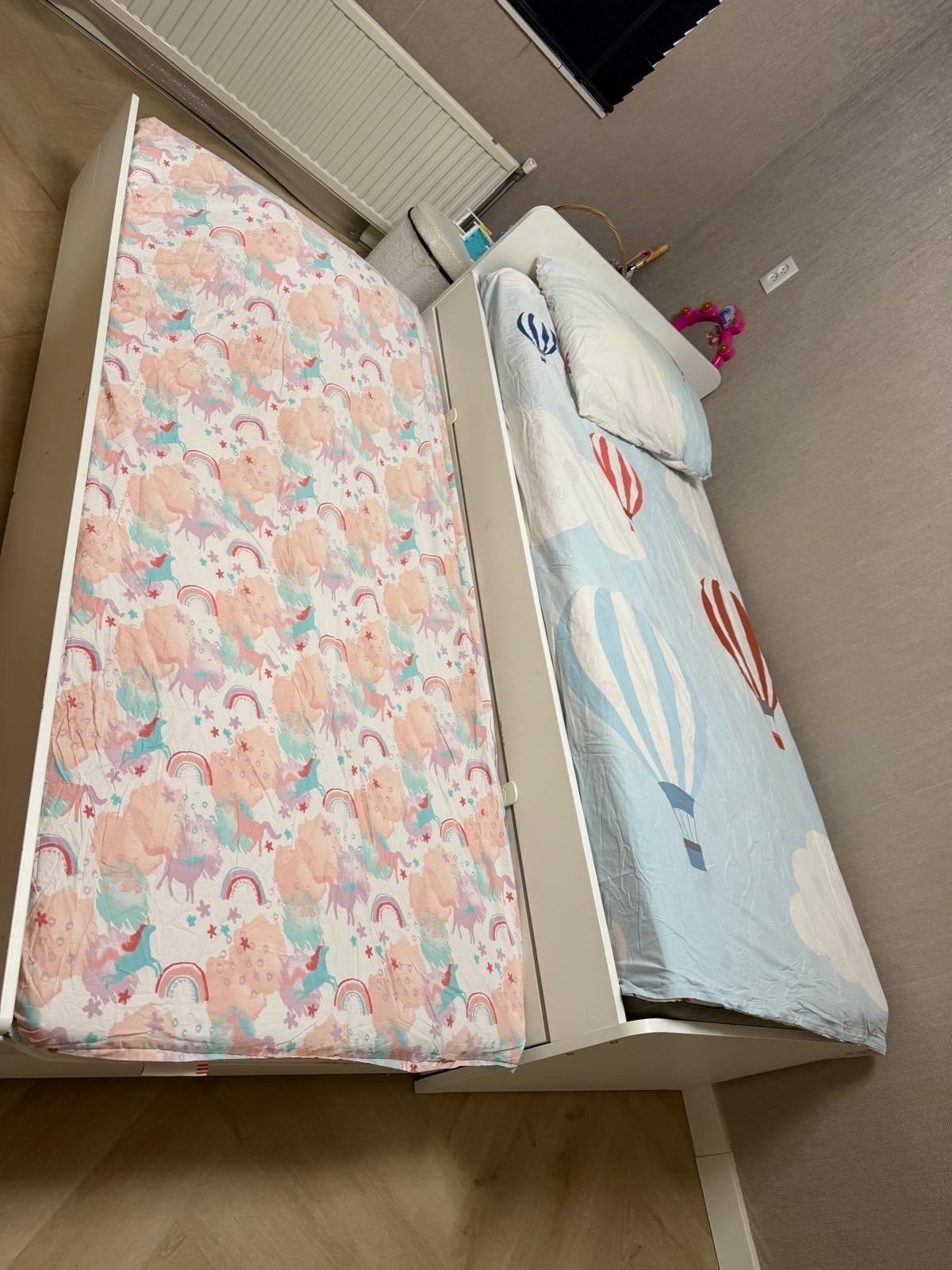 IKEA SLÄKT kinderbed met uitschuifbed en opbergruimte, Huis en Inrichting, Ophalen, 90 cm, Eenpersoons, Wit