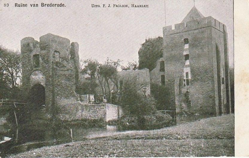 Santpoort Ruine van Brederode frolich uitgave  nr 89, Ophalen of Verzenden, Voor 1920, Ongelopen, Noord-Holland