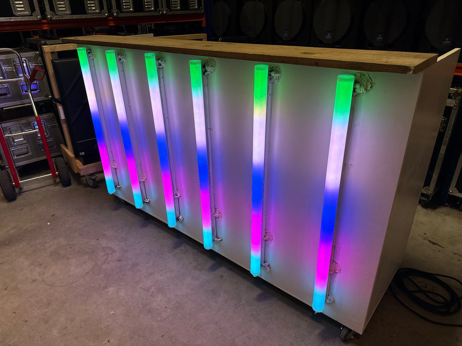 DJ Booth met LED Tubes - 200.5x70x125 cm, Ophalen, Gebruikt, Overige typen, Kleur