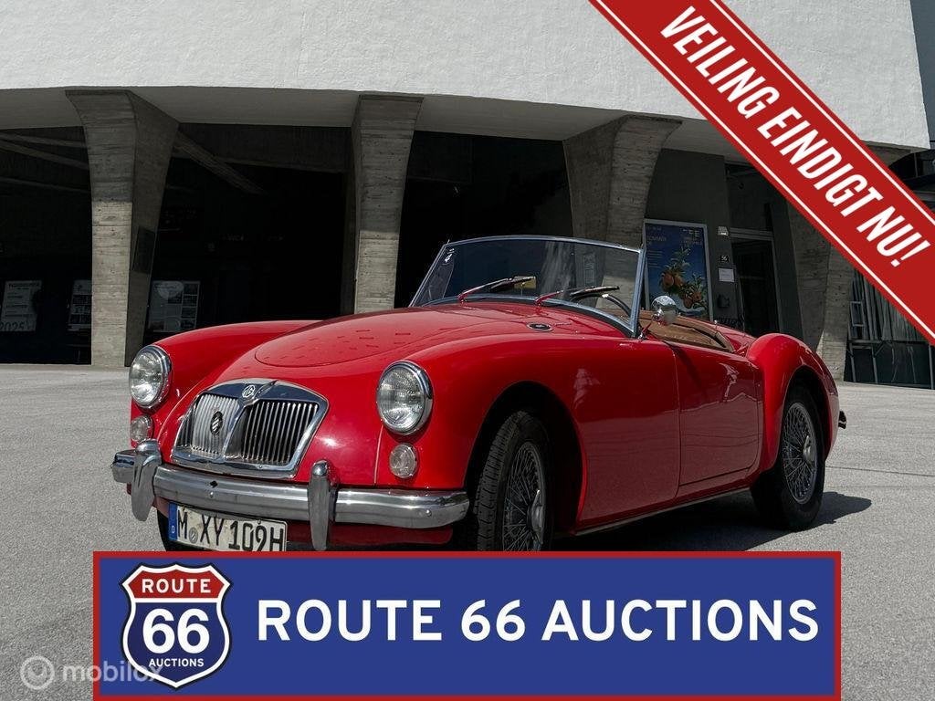 MG MGA Cabriolet | 1961 | Route 66 Auctions, Auto's, Overige carrosserieën, Zwart, Bedrijf, Handgeschakeld