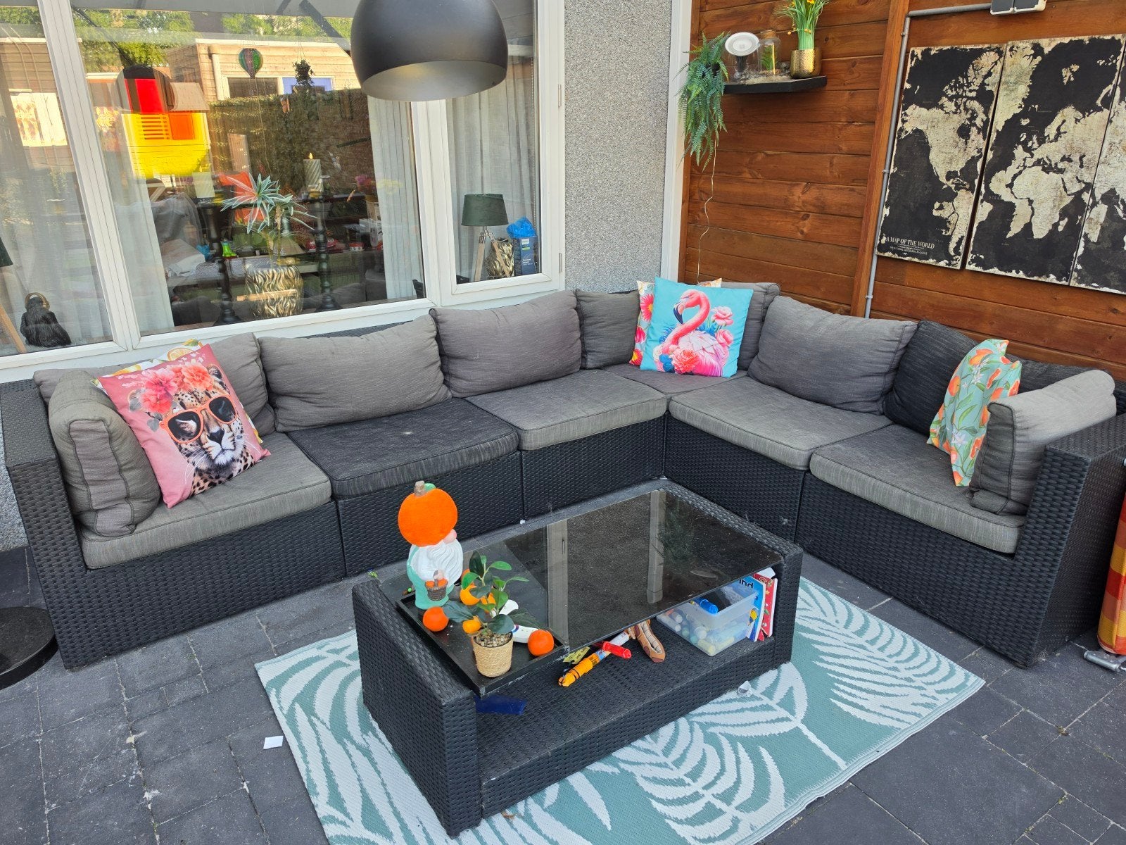 ** Grote loungeset met tafel **, Tuin en Terras, Ophalen, Gebruikt, Bank, Loungeset