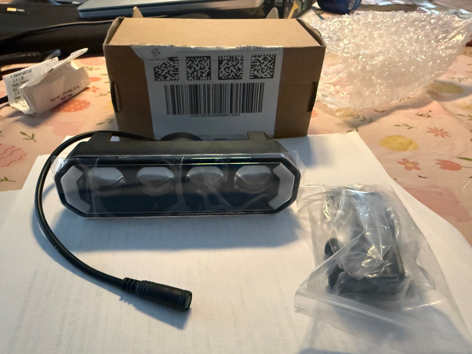 LED verlichting fatbike 6 pins, Fietsen en Brommers, Ophalen of Verzenden, Zo goed als nieuw, Batterij, Verlichtingsset