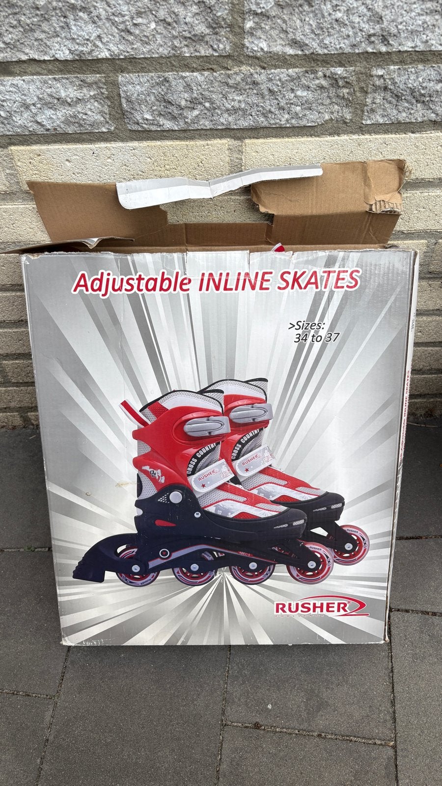 Rusher Verstelbare inline skates - Maat 34-37, Kinderen, Ophalen of Verzenden, Verstelbaar, Gebruikt