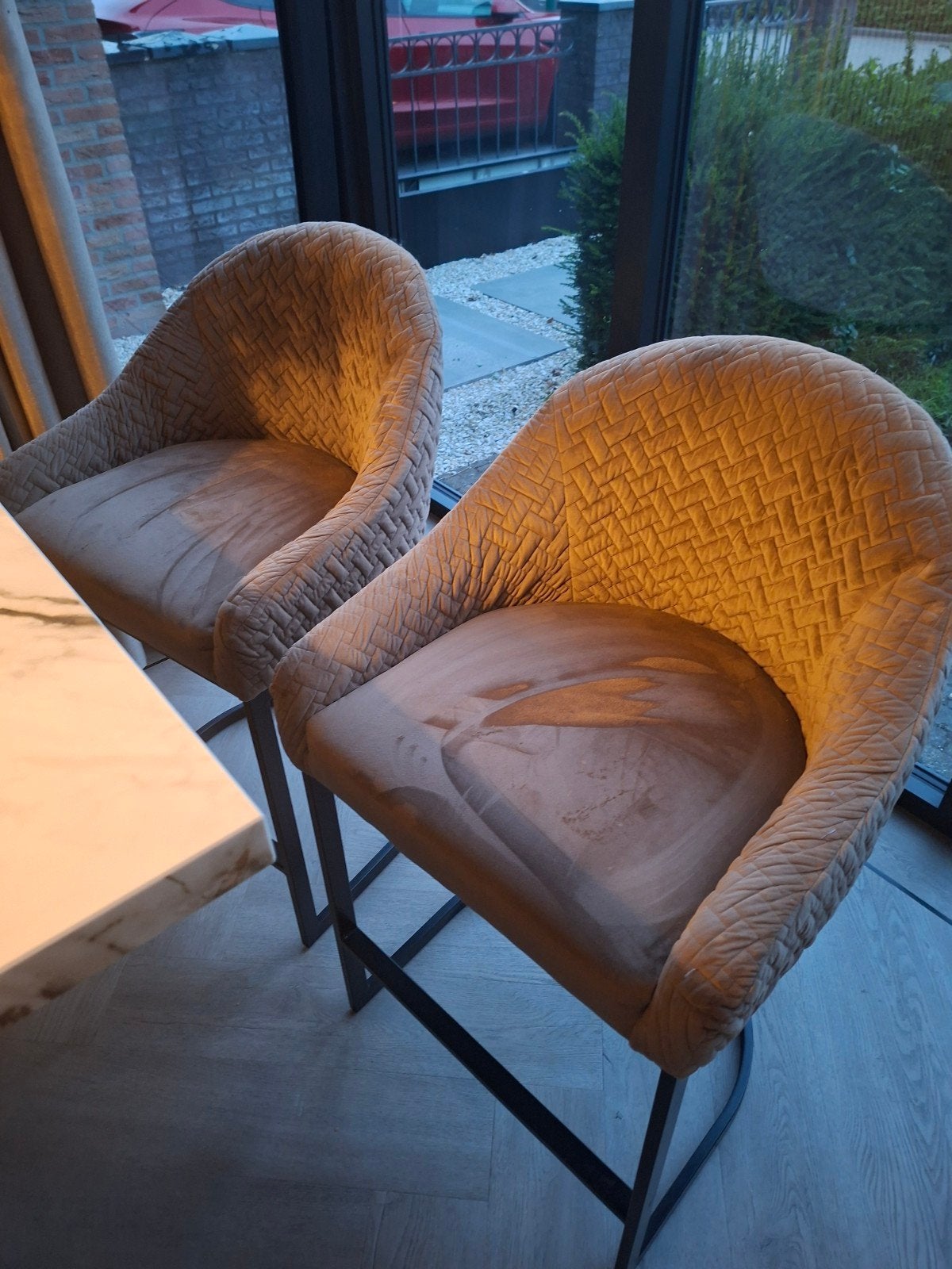 Riviera Maison barstoelen voor aan keukeneiland, Ophalen, Met voetsteun, 60 tot 90 cm, Zo goed als nieuw