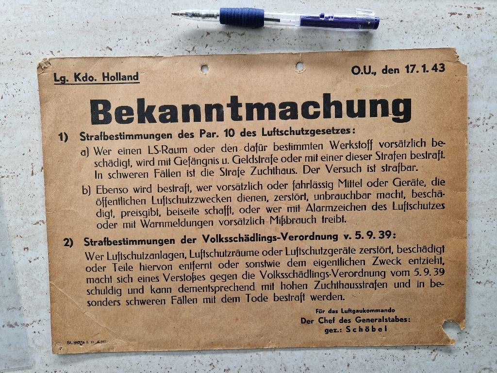 Luftgau Kommando Holland, LS bunker, Ophalen of Verzenden, Nederland, Embleem of Badge