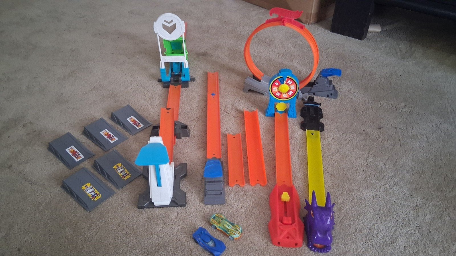 Hot Wheels Racebaan Set met Looping en Accessoires, Racebaan, Ophalen of Verzenden, Hot Wheels, Handmatig