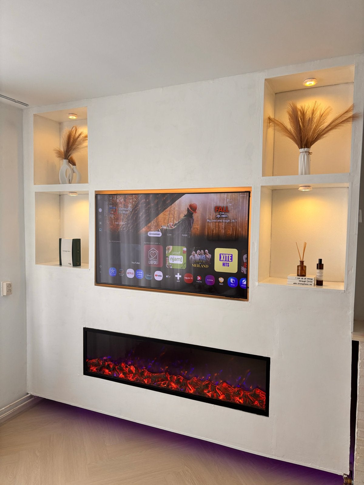Cinewall met sfeerhaard, Huis en Inrichting, Ophalen of Verzenden, Zo goed als nieuw, 25 tot 50 cm, Minder dan 100 cm