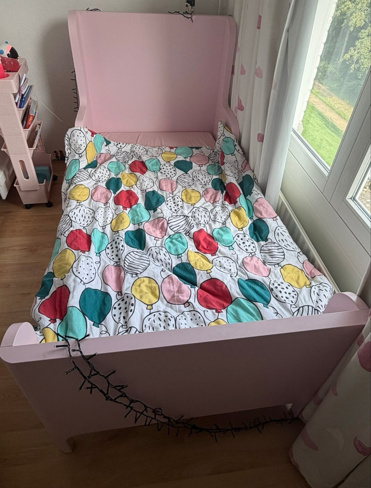 IKEA Meegroeibed Roze Inclusief Matras - Perfecte Staat, Ophalen, Verstelbaar, Zo goed als nieuw, Overige maten