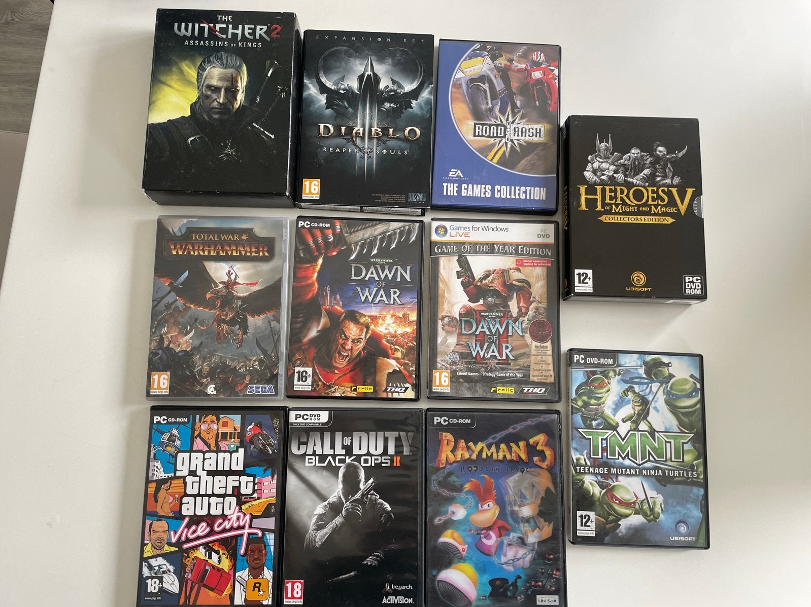 Grote collectie PC games: The Witcher, GTA, Call of Duty, Gebruikt, Vanaf 18 jaar, Overige genres, Eén computer