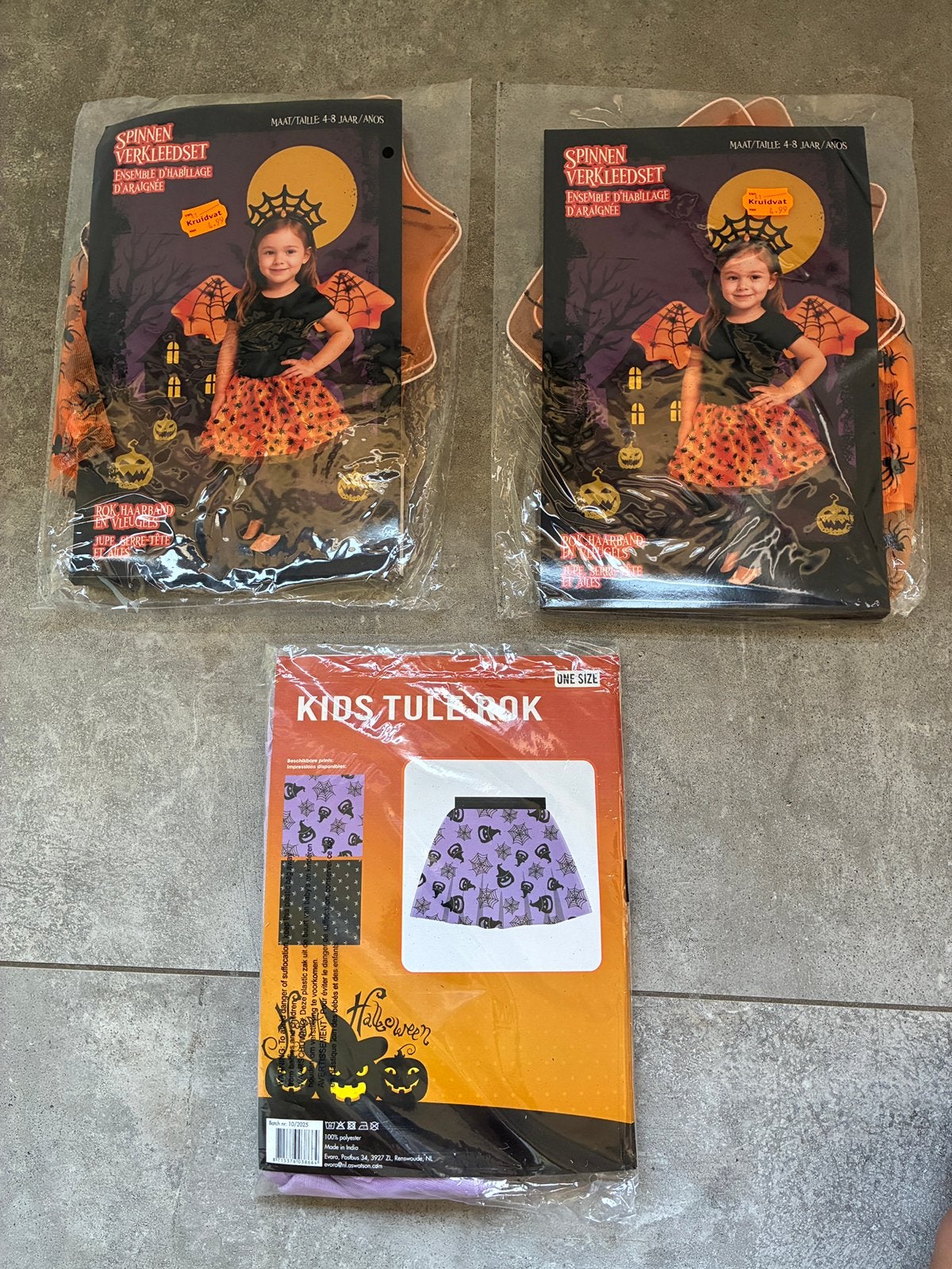 Halloween spinnen verkleedpak verkleedkleren rok 3x nieuw!, Kinderen en Baby's, Ophalen of Verzenden, Nieuw, 110 t/m 116, Meisje