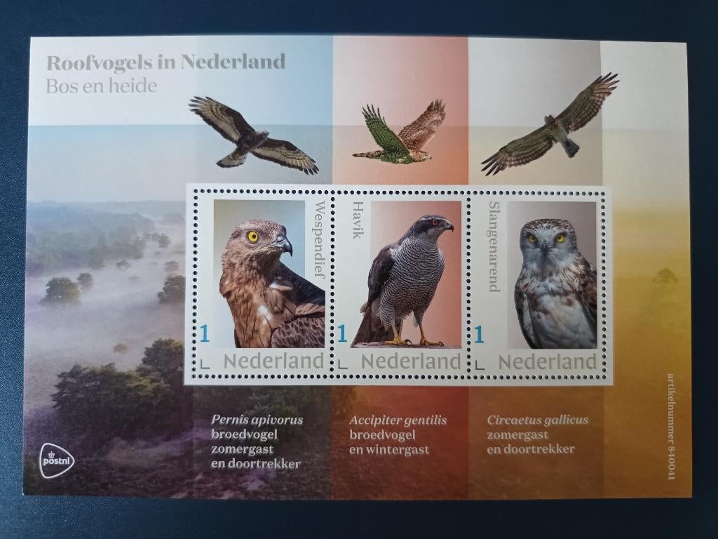 Velletje postzegels – roofvogels – bos en heide, Ophalen of Verzenden, Postfris