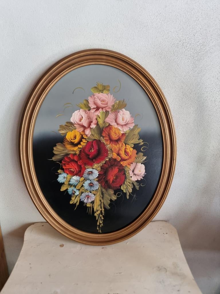 Olieverf schilderij bloemen stilleven i8 * schapenweide, Ophalen