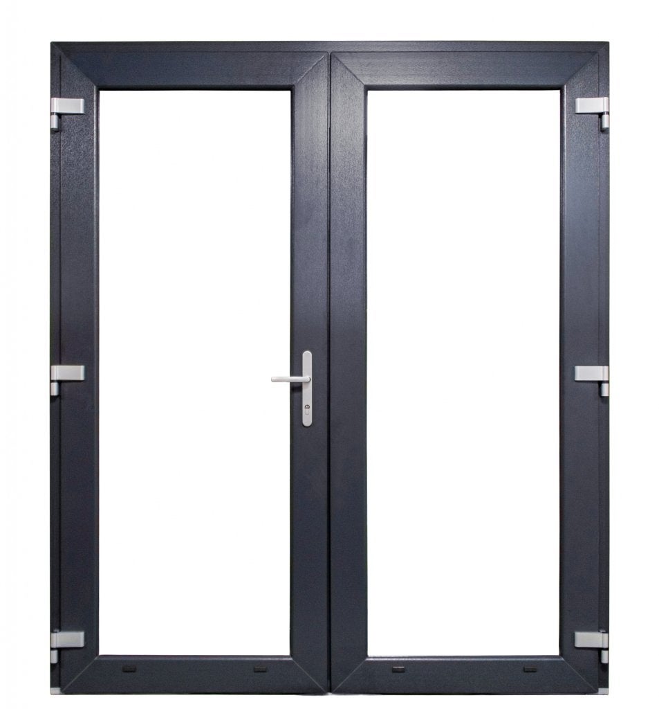Dubbele deur Antraciet b200 x h215 RAL7016, Niet ingevuld, Kunststof, 120 cm of meer, Niet ingevuld